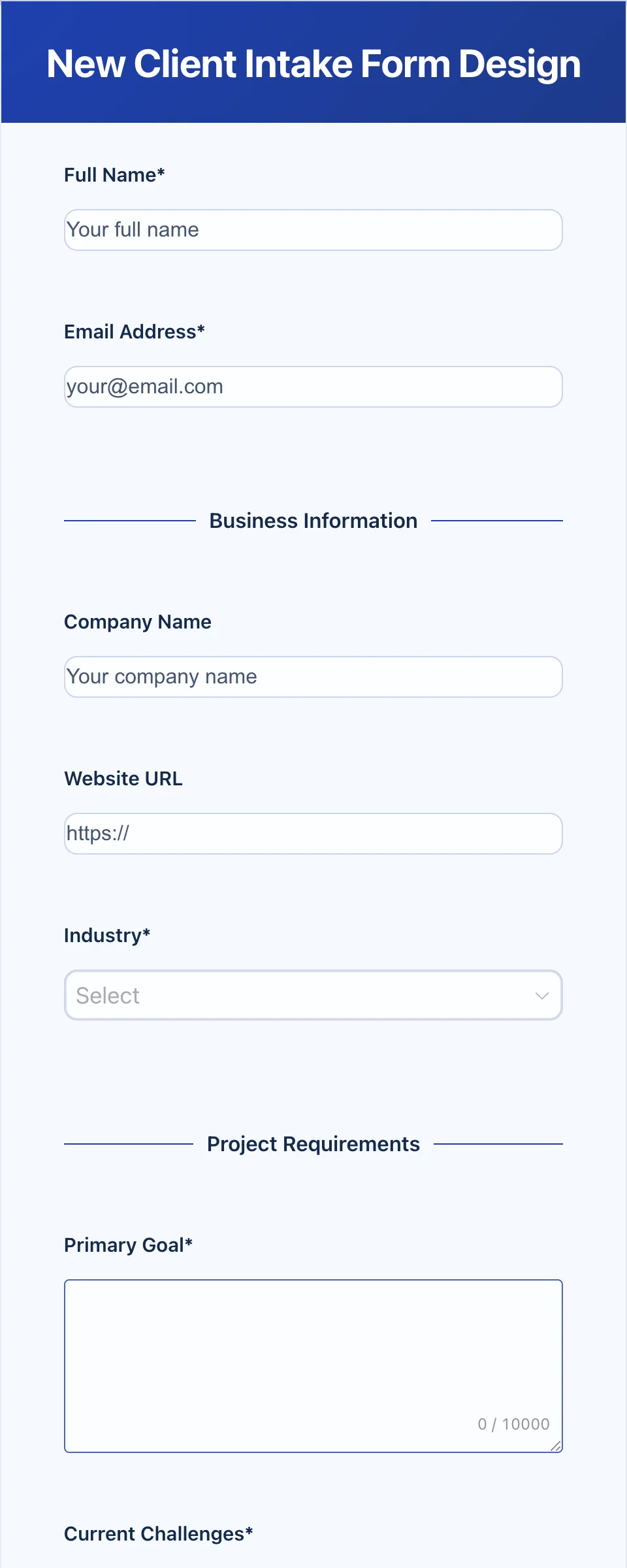 Client Intake Form