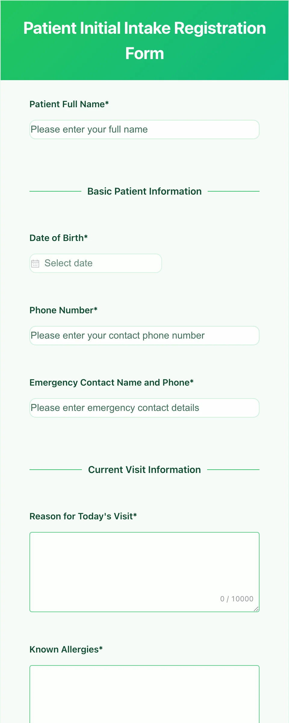 Medical Intake Form