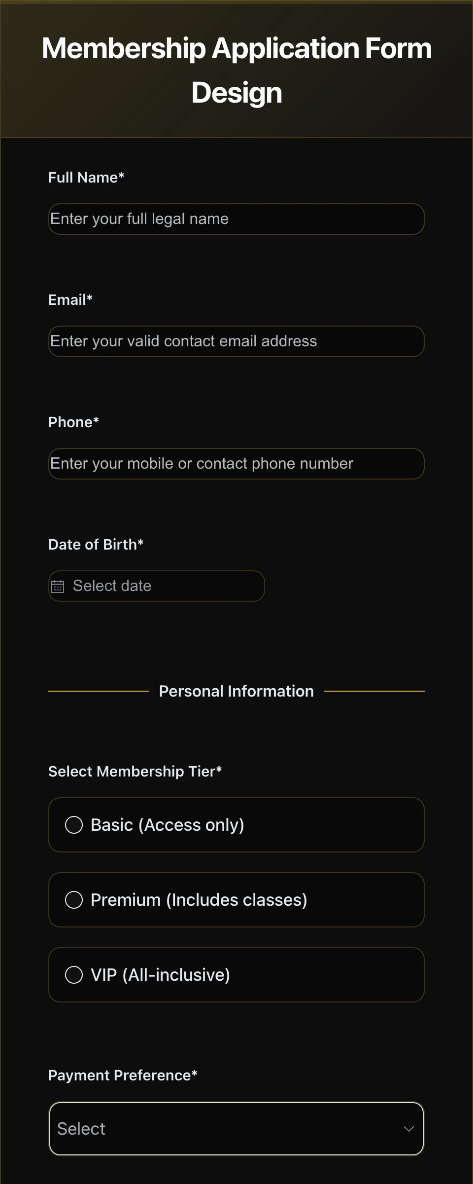 Club Membership Form