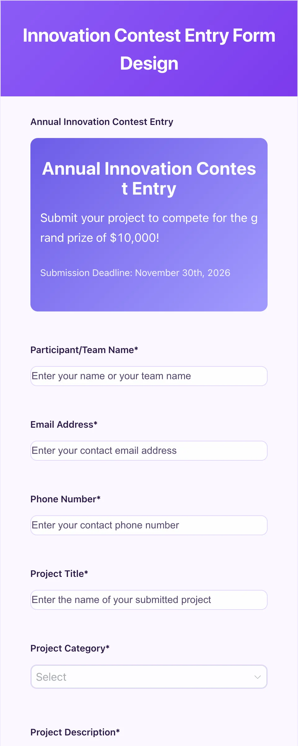 Contest Registration Form