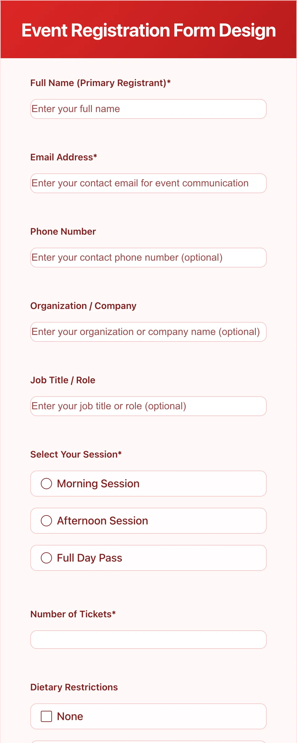 Event Registration Form