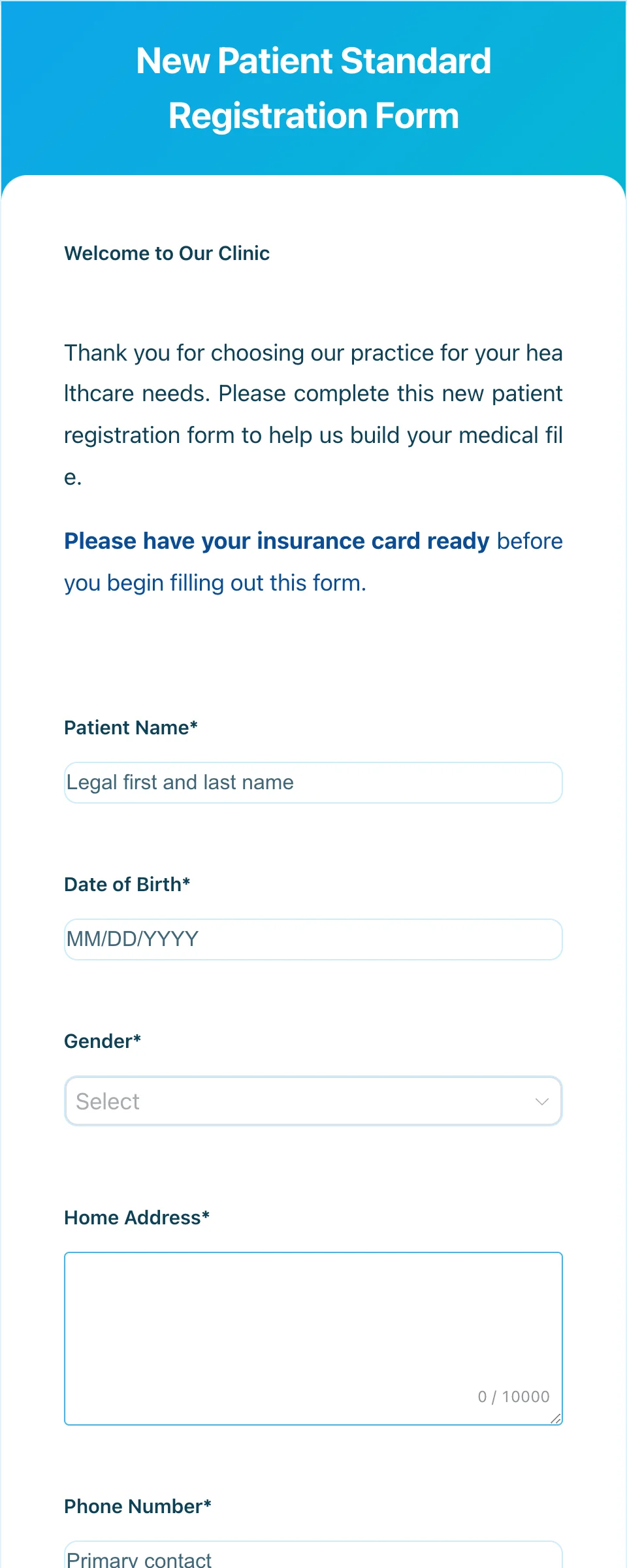 Patient Registration Form